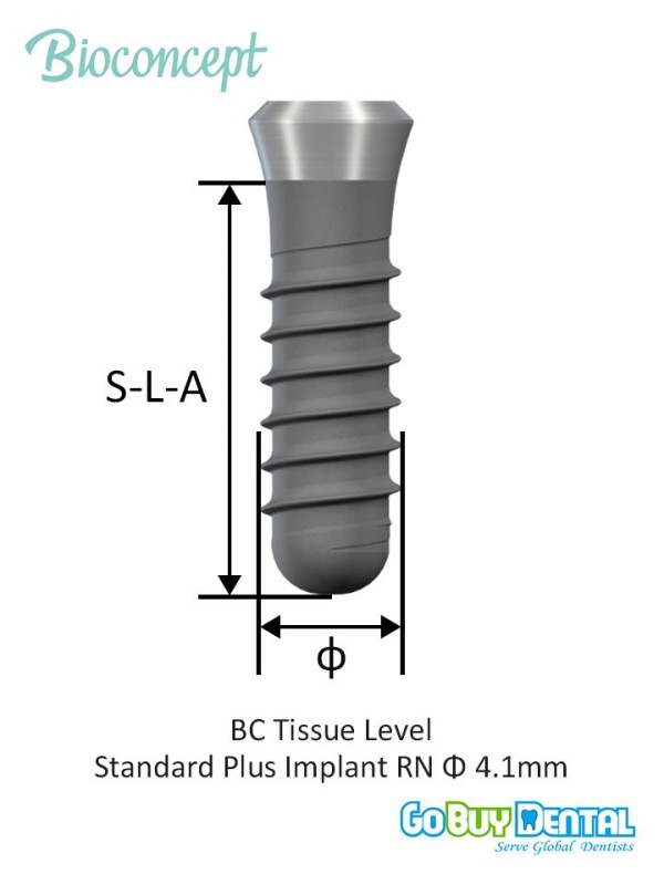 Bioconcept BC T-L Standard Plus Implant RN Φ4.1mm Compatible Straumann